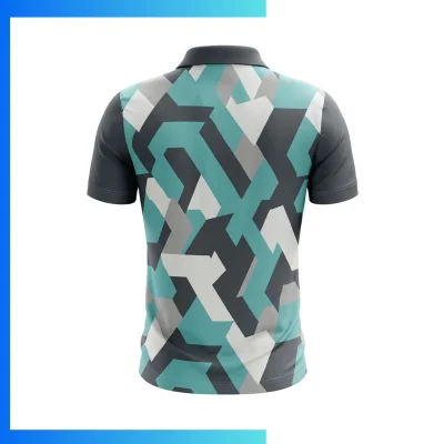 Alternative view of Custom Men's Sublimation Golf Polo Shirt – 150GSM Jacquard Stripe Performance Polo