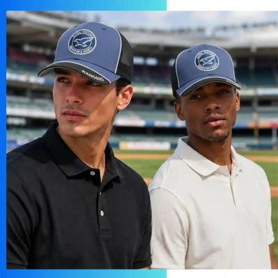 Alternative view of Premium Heathered Poly & Soft Mesh 6-Panel Structured Cap – Outdoor Performance Stretch Fit Sports Hat