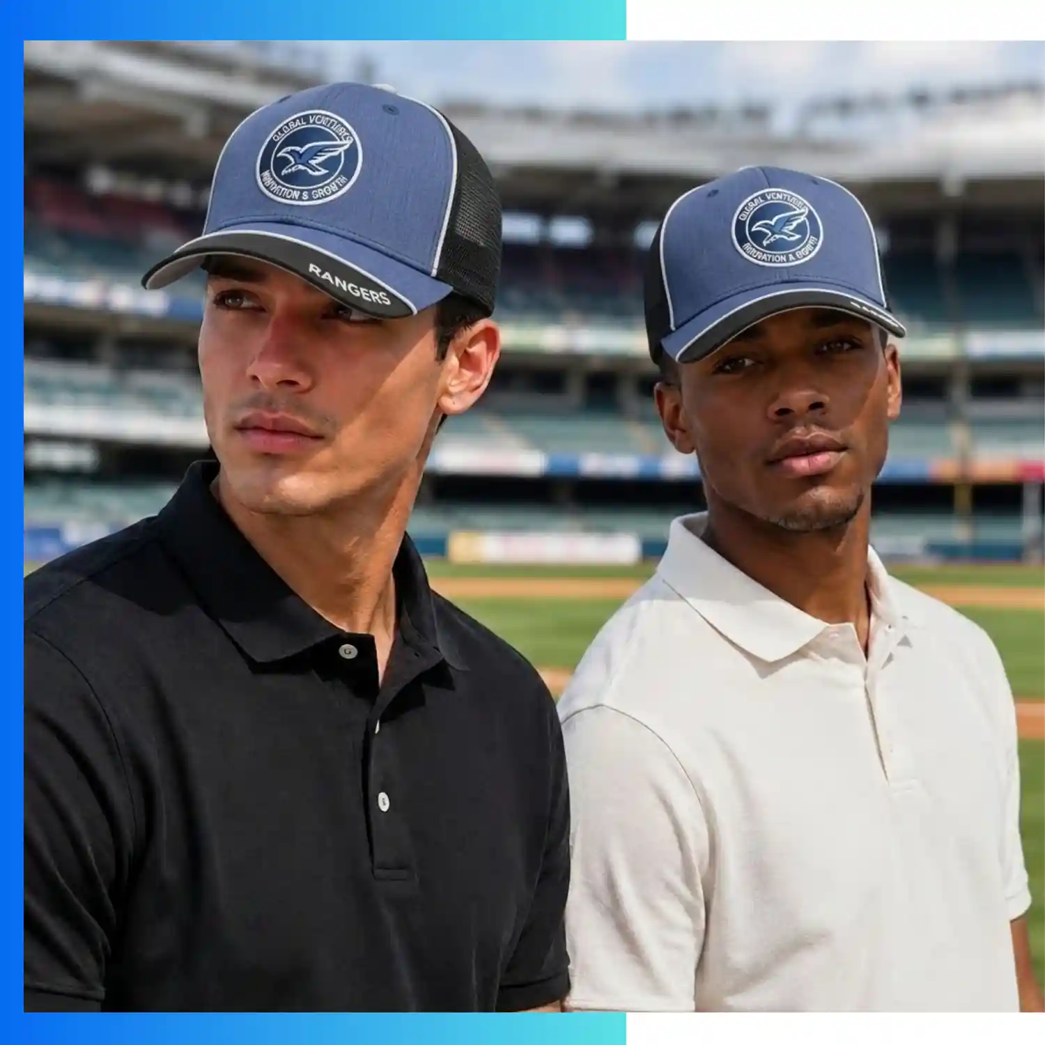 Premium Heathered Poly & Soft Mesh 6-Panel Structured Cap – Outdoor Performance Stretch Fit Sports Hat - Image 2