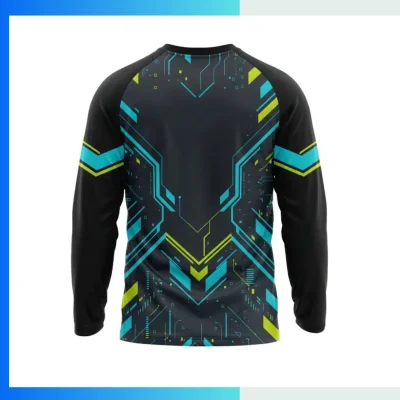 Alternative view of Custom Short Hole Mesh Long Sleeve T-Shirt – 150GSM Performance Sublimation Teamwear