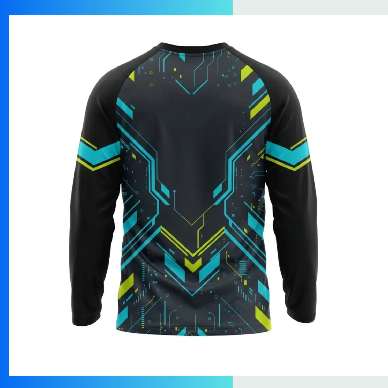 Custom Short Hole Mesh Long Sleeve T-Shirt – 150GSM Performance Sublimation Teamwear - Image 2