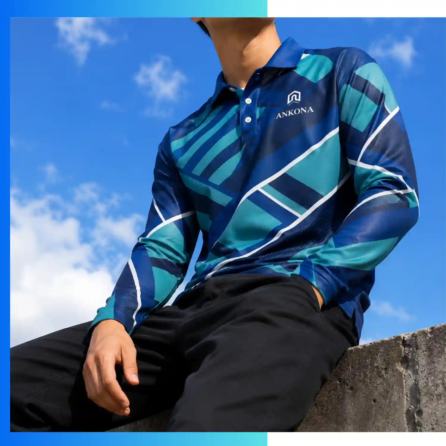 Custom Full Sublimation Long Sleeve Sports Polo Shirt – 150gsm Performance Polyester Teamwear XS–4XL - Image 3