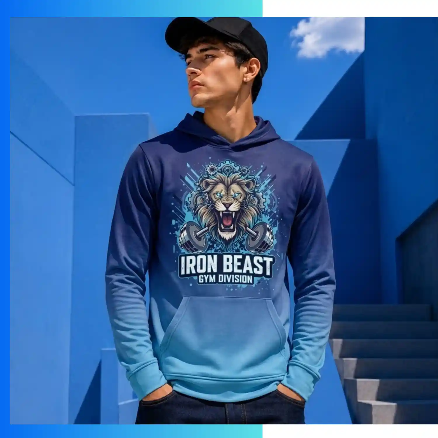 Custom Full Sublimation Cotton-Feel Long Sleeve Hoodie with Kangaroo Pocket with 180GSM Cotton-Feel Ultra-Soft Stretch - Image 3