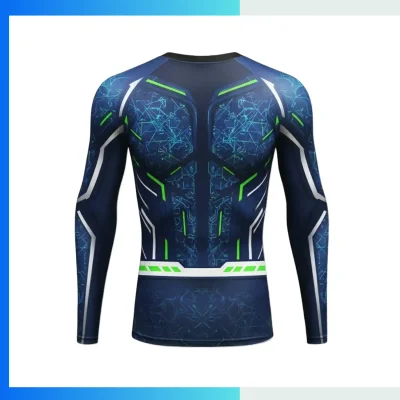 Alternative view of Custom Sublimation Long Sleeve Compression T-Shirt – Pro Series Men’s Athletic Training Base Layer