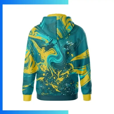 Alternative view of Economy Series 280G Polyester Twill Full-Zip Hoodie with Kangaroo Pocket – Custom Sublimation Unisex & Kids Hoodie