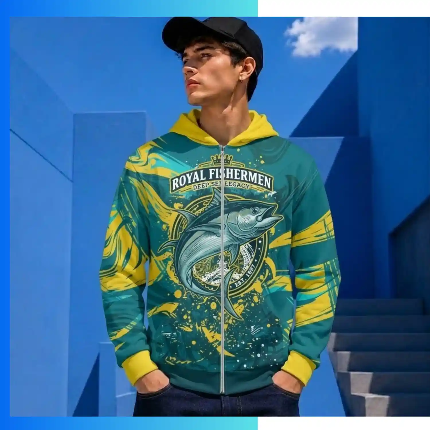Economy Series 280G Polyester Twill Full-Zip Hoodie with Kangaroo Pocket – Custom Sublimation Unisex & Kids Hoodie - Image 3