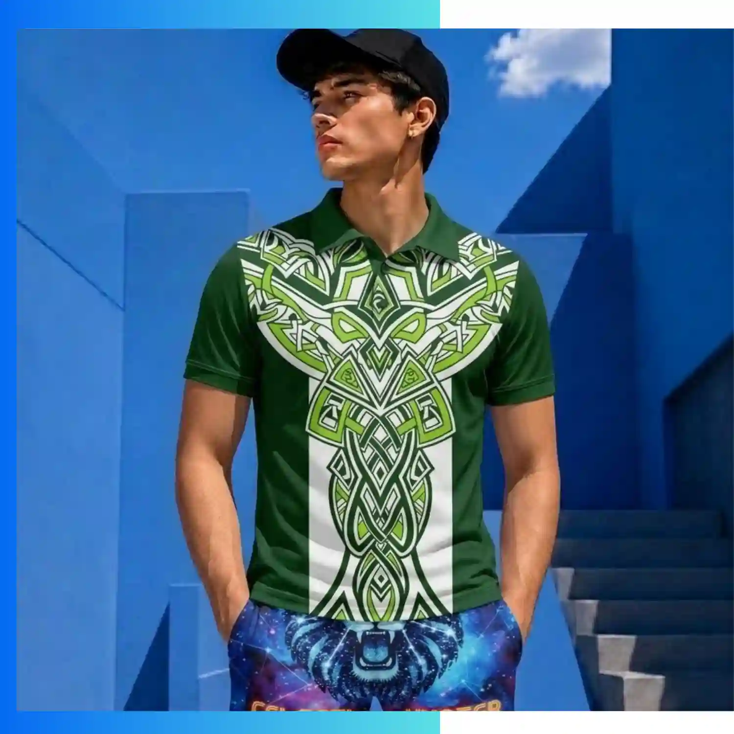 Men’s Eco-Friendly Sublimation Golf Polo Shirt – 160G Recycled Performance Pique - Image 3