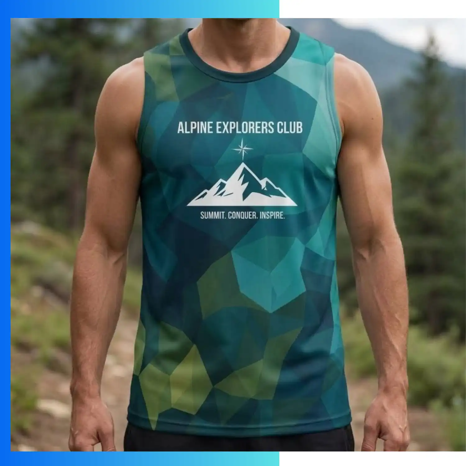 Cotton-Feel Sublimation Sleeveless T-Shirt – Custom 180GSM Poly-Cottony Performance Tank Top - Image 3
