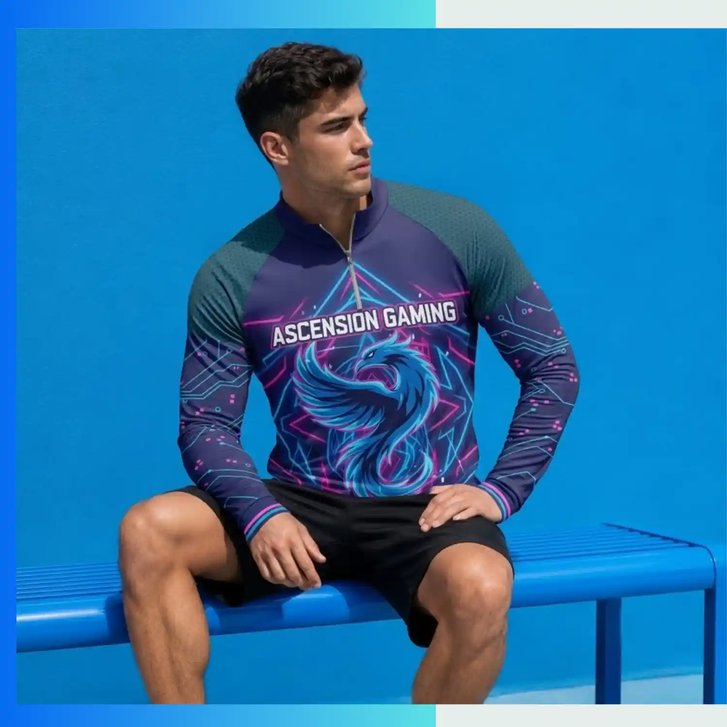 180G Interlock Quarter Zip Pullover Custom Sublimated Long Sleeve Team Jacket – Unisex & Women's Sizes - Image 3