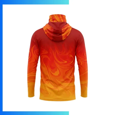 Alternative view of SolarProtec Full Sublimation Hooded Long Sleeve Shirt with Integrated Gaiter & Mesh Panels – UPF50+ Custom Sun Protection