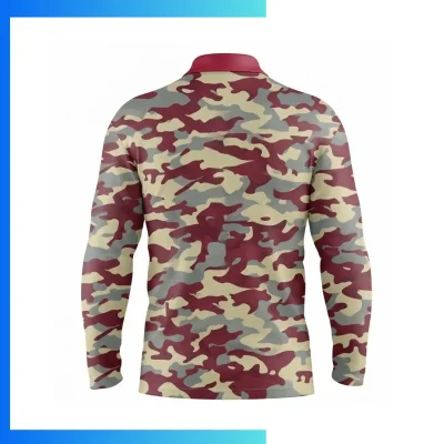 Alternative view of Custom Sublimated Ice Silk Long Sleeve Fishing Polo Shirt – Cooling Performance Angler Shirt XS–2XL