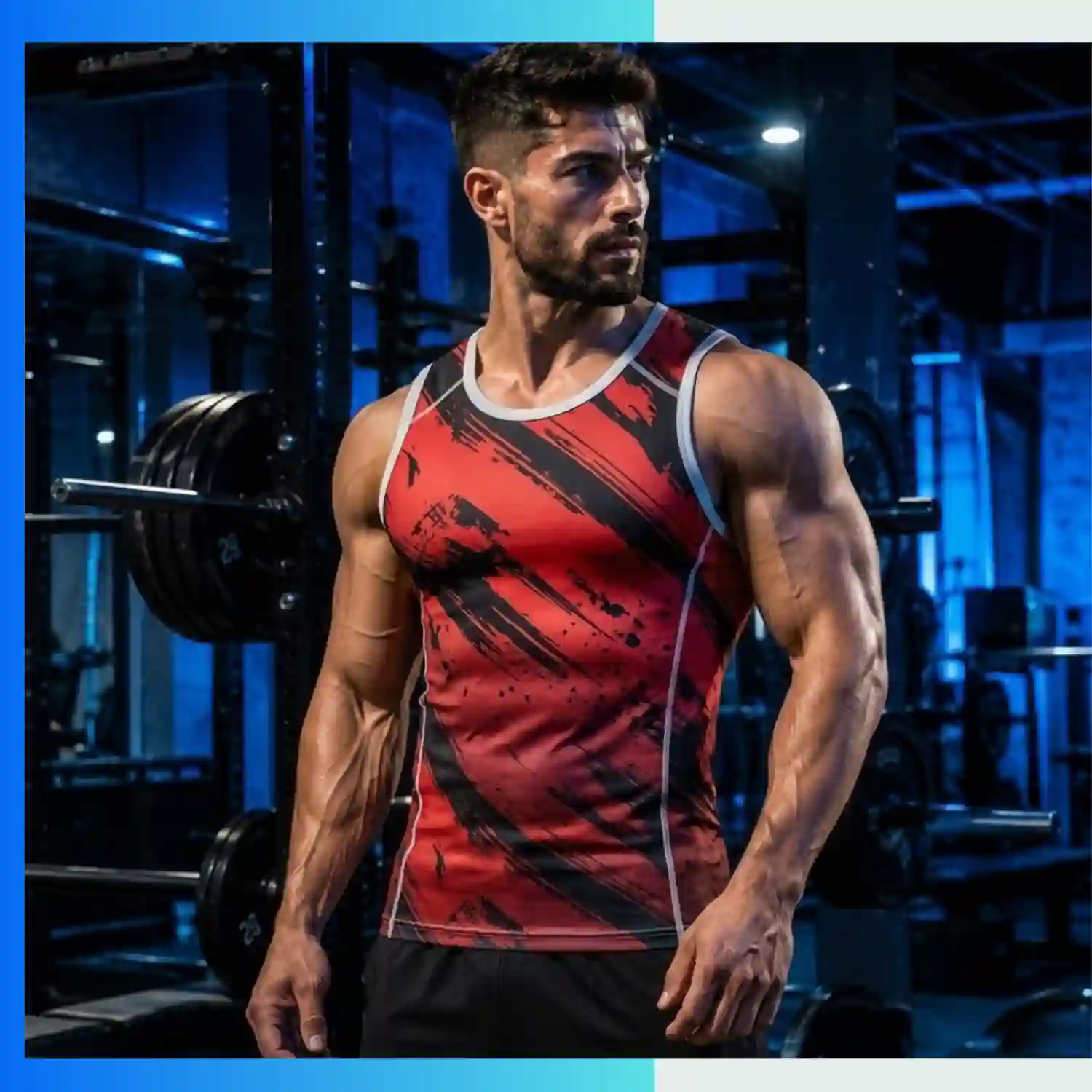 Custom Sublimation Sleeveless Compression T-Shirt – Pro Series Men’s Athletic Training Tank - Image 3