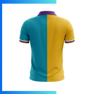 Alternative view of Custom Collarless Buttonless Pinhole Short Sleeve Polo Shirt – Full Sublimation Lightweight Performance Teamwear 150gsm