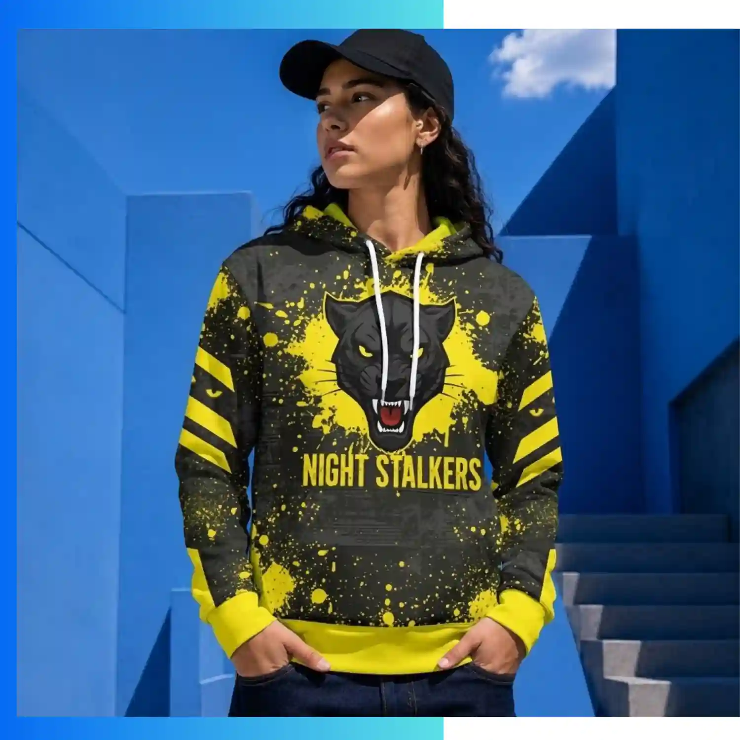 Custom Full Sublimation 220G Lightweight Hoodie with Kangaroo Pocket – Fleece-Lined Performance Pullover with Drawcord - Image 3