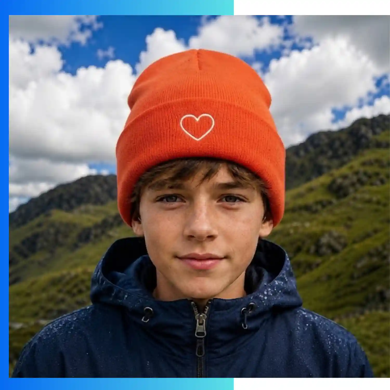 Kids Acrylic Cuffed Knitted Beanie Hat – Custom Logo Winter Cap for Children - Image 2