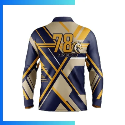 Alternative view of Custom Sublimation Long Sleeve Sport Polo – 180GSM Milk Silk Performance Unisex Team Jersey
