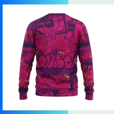 Alternative view of 310G Fleece-Lined Crew Sweatshirt | Custom Sublimation Unisex & Kids Thermal Performance Pullover