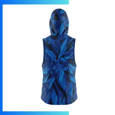 Alternative view of Custom Full Sublimation Cotton-Feel Sleeveless Hooded T-Shirt with 180G Cotton-Feel