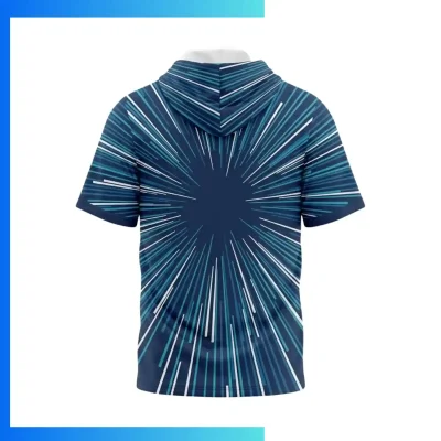 Alternative view of Custom Full Sublimation 160G Brushed Milk Silk Short Sleeve Hooded T-Shirt – Unisex & Kids Hoodie Tee