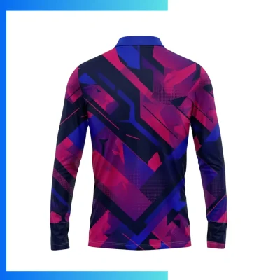 Alternative view of Custom 2-Way Stretch Milk Silk Long Sleeve Polo Shirt – Sublimated Performance Teamwear XS–4XL