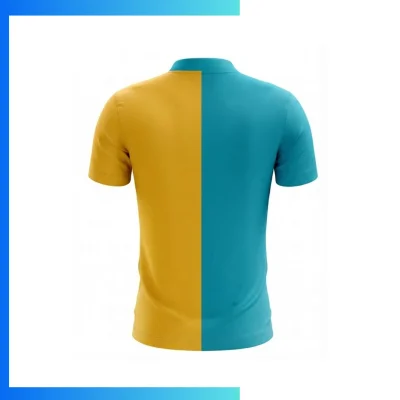 Alternative view of Custom Collarless Buttonless Pinhole Short Sleeve Polo Shirt – Full Sublimation Lightweight Performance Teamwear 150gsm