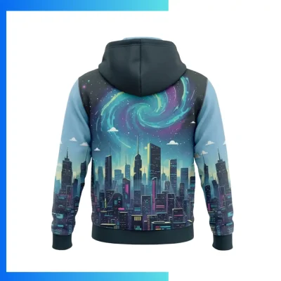 Alternative view of Custom Full Sublimation 280G Half-Zip Hoodie – Unisex & Kids Performance Pullover
