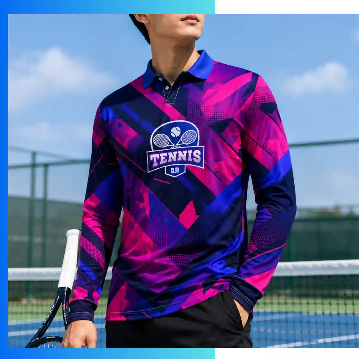 Custom 2-Way Stretch Milk Silk Long Sleeve Polo Shirt – Sublimated Performance Teamwear XS–4XL - Image 3