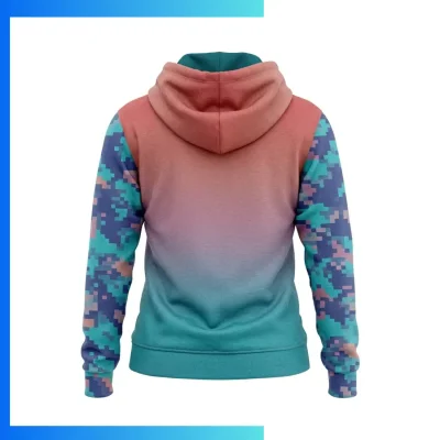 Alternative view of Custom Full Sublimation 310G Fleece-Lined Full-Zip Hoodie with Kangaroo Pocket – Heavyweight Winter Team Hoodie