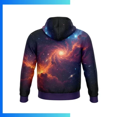 Alternative view of Custom Full Sublimation 310G Fleece-Lined Hoodie with Kangaroo Pocket – Heavyweight Pullover Winter Hoodie