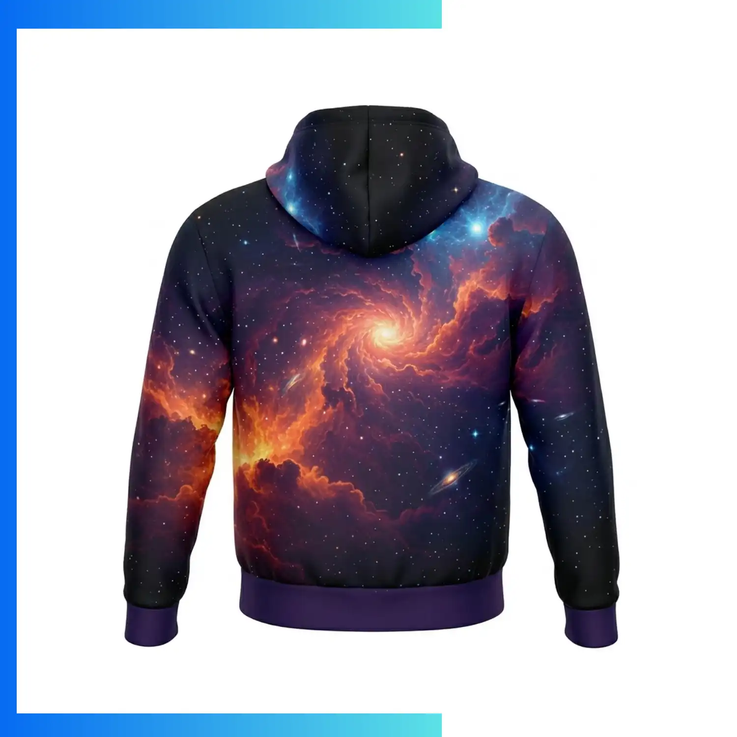 Custom Full Sublimation 310G Fleece-Lined Hoodie with Kangaroo Pocket – Heavyweight Pullover Winter Hoodie - Image 2