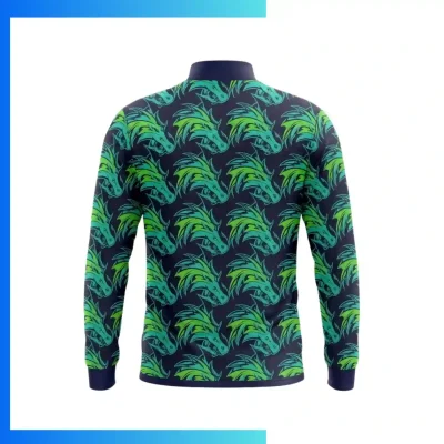 Alternative view of Custom 250G Looped Terry Half Zip Sweatshirt – Lightweight Sublimation Team Pullover
