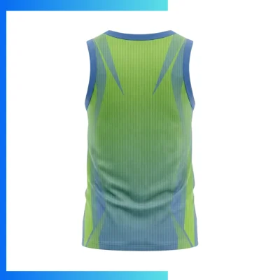 Alternative view of Custom Sublimation Flashed V-Fabric Tank Top – 150G Textured Performance Mesh Sleeveless Shirt
