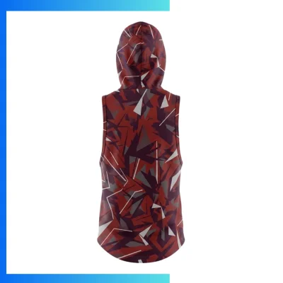 Alternative view of Custom Full Sublimation 2-Way Stretch Milk Silk Sleeveless Hooded T-Shirt with 180GSM Performance Hoodie Tank