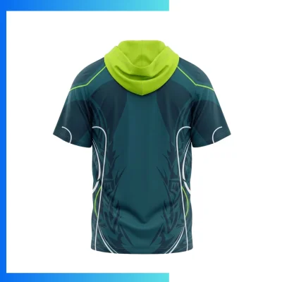 Alternative view of Custom Full Sublimation SolarProtec UPF50+ Short Sleeve Hooded T-Shirt – Sunproof Performance Hoodie Tee