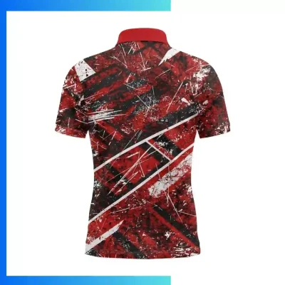 Alternative view of Custom Poly-Cottony Short Sleeve Polo Shirt – Full Sublimation Stretch Teamwear 180gsm