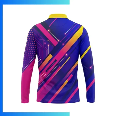 Alternative view of Custom 2-Way Stretch Milk Silk Long Sleeve Polo Shirt – Sublimated Performance Teamwear XS–4XL