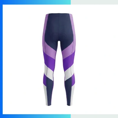Alternative view of Custom Sublimation Cycling Long Tights – Pro Compression Lycra & Tricot Race Pants