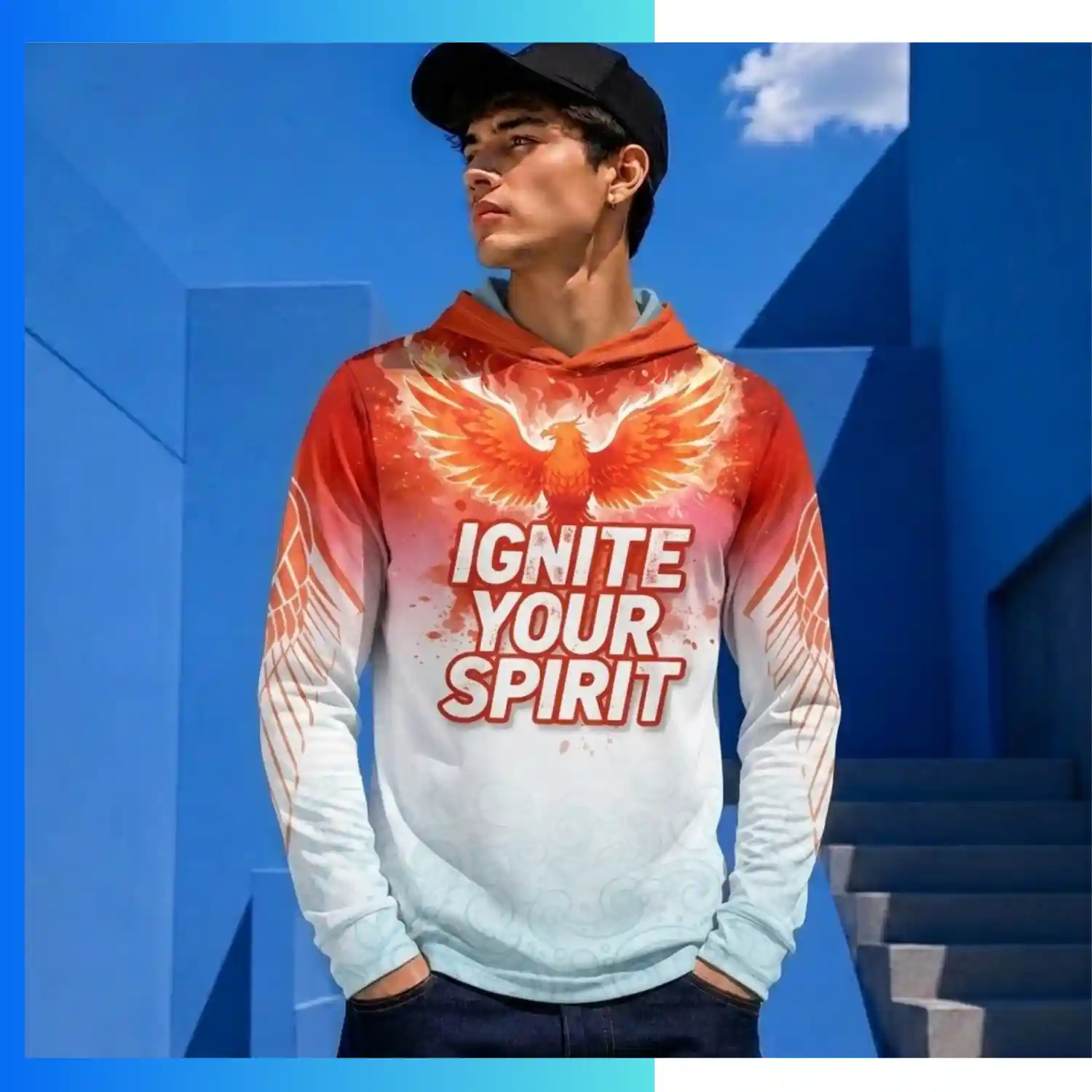 Full Sublimation 220G Ultra Light Fleece-Lined Cropped Hoodie – Custom Unisex & Kids Lightweight Streetwear Hoodie - Image 3