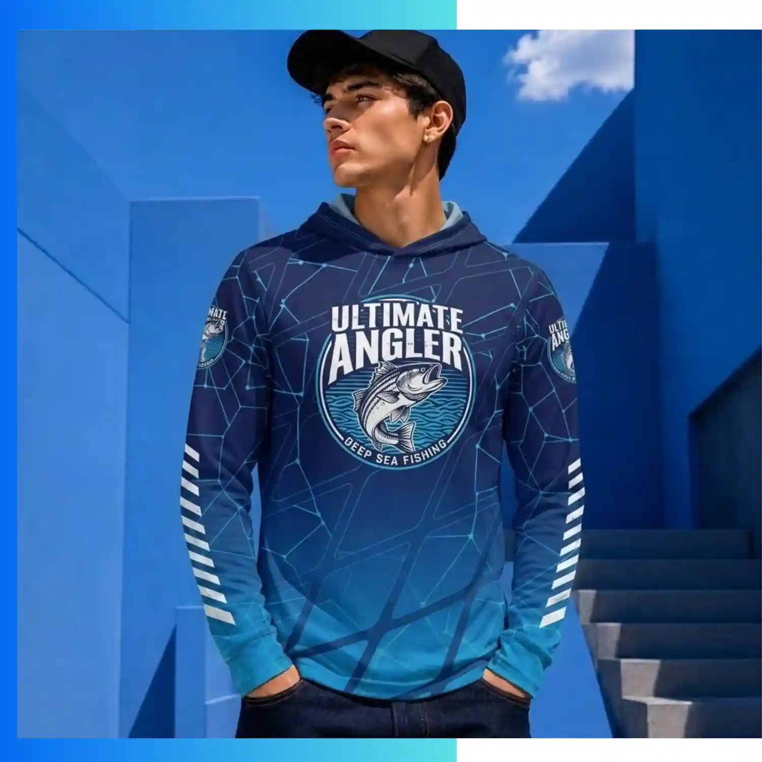 Custom UPF50+ Sublimation Long Sleeve Hooded Performance Shirt – SolarProtec Sun Protection Hoodie - Image 3