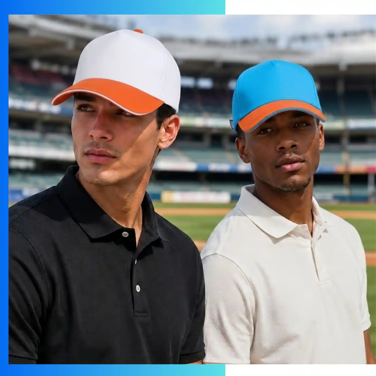 Structured Two-Tone 5-Panel Cap with Sandwich Bill – Custom Embroidery & Patch Logo Cap - Image 8