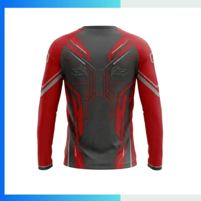 Alternative view of Custom Full Sublimation Long Sleeve Waffle Grid T-Shirt – Lightweight Unisex & Women’s Performance Tee