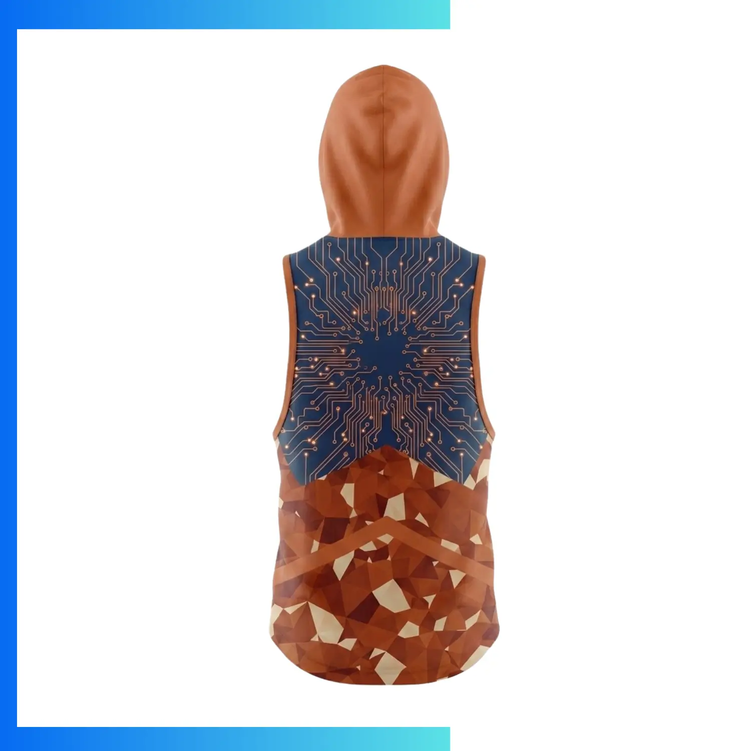 Custom Full Sublimation 220G Ultra Light Sleeveless Hoodie | Fleece-Lined Lightweight Comfort - Image 2