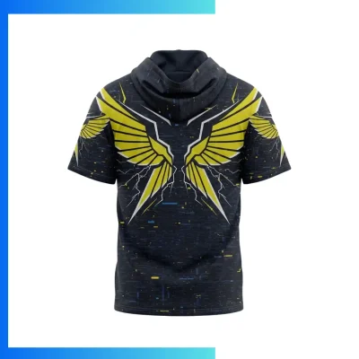 Alternative view of Custom 180GSM Interlock Sublimation Short Sleeve Hooded T-Shirt – Premium Performance Hoodie Tee