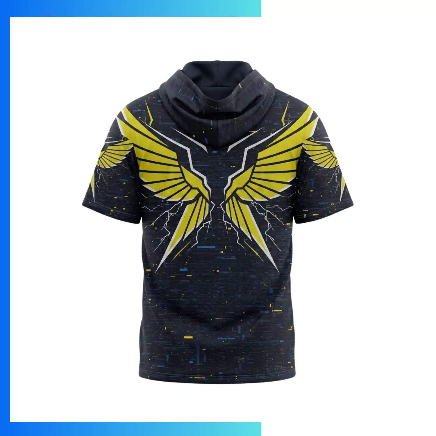 Custom 180GSM Interlock Sublimation Short Sleeve Hooded T-Shirt – Premium Performance Hoodie Tee - Image 2