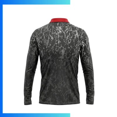 Alternative view of Custom Full Sublimation Interlock Long Sleeve Polo Shirt – 180gsm Performance Teamwear XS–4XL