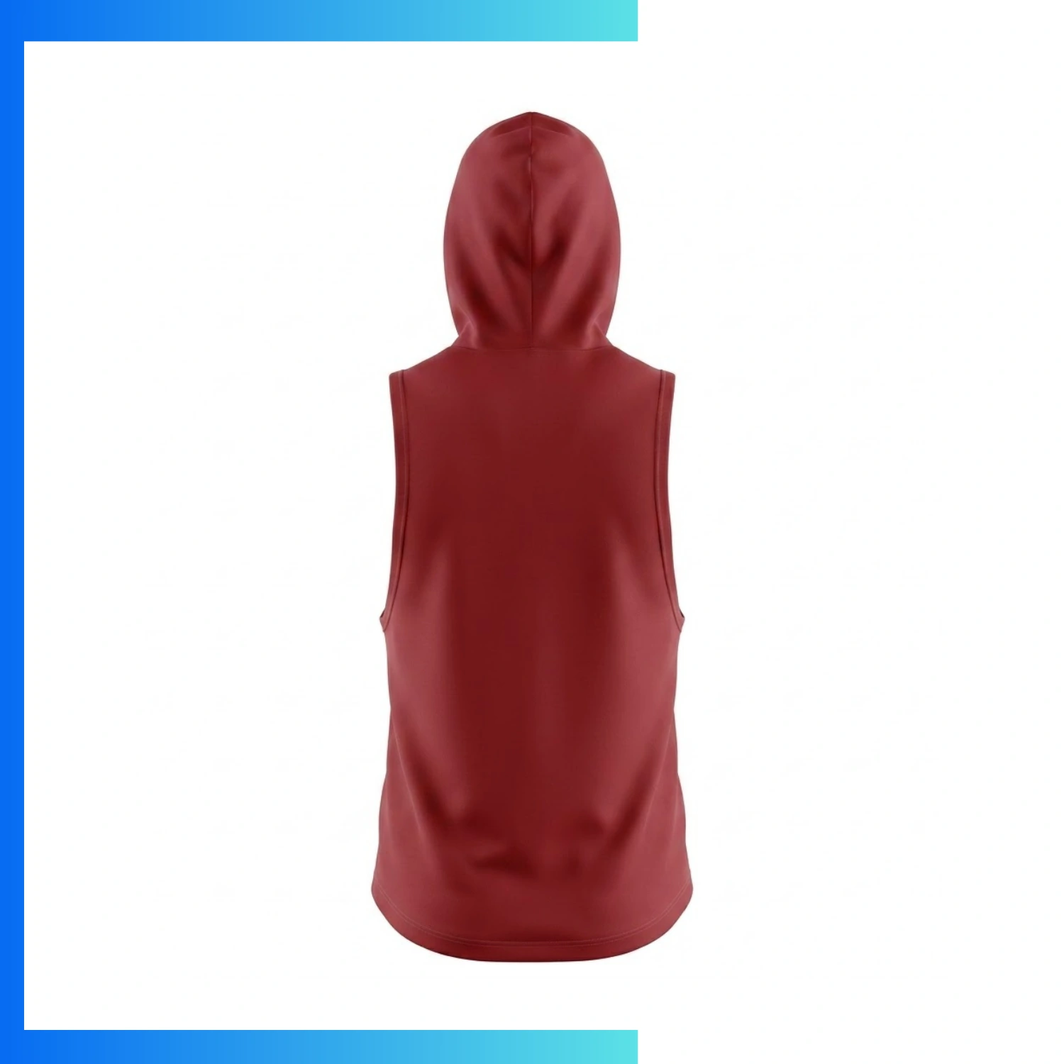 Custom Full Sublimation 250G Lightweight Sleeveless Hooded T-Shirt – Looped Pile Hoodie Tank with Kangaroo Pocket - Image 2