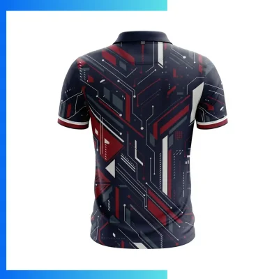 Alternative view of Men’s Jacquard Sublimation Short Sleeve Golf Polo Shirt – Custom Performance Teamwear