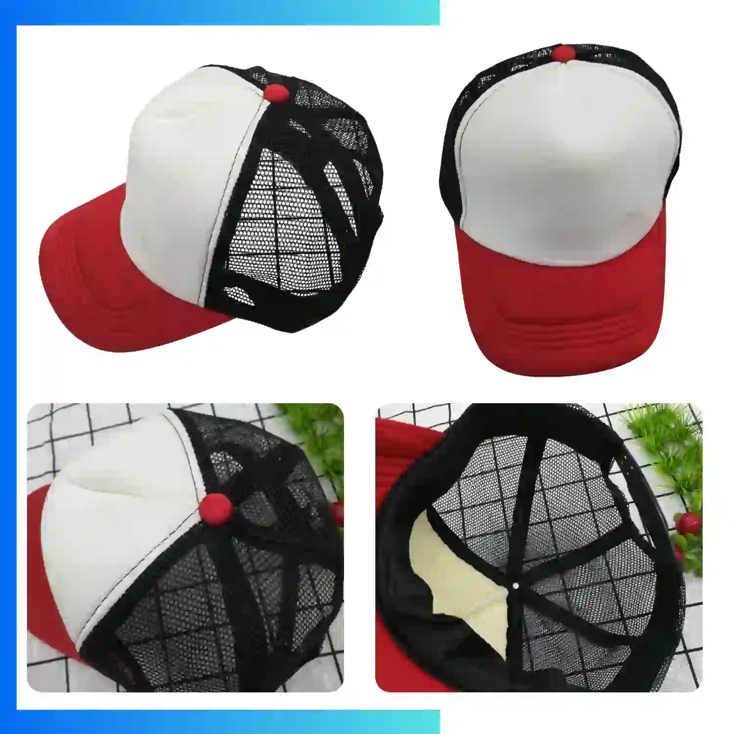 Trucker Cap – 5-Panel Mesh Back Snapback Hat | Custom Heat Press Logo - Image 9