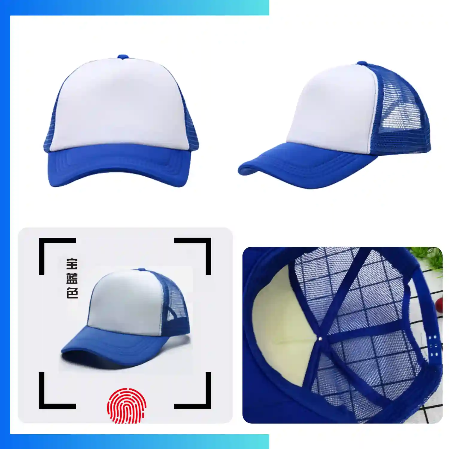 Trucker Cap – 5-Panel Mesh Back Snapback Hat | Custom Heat Press Logo - Image 3