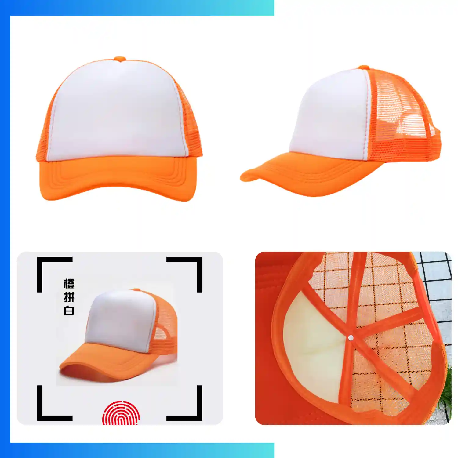 Trucker Cap – 5-Panel Mesh Back Snapback Hat | Custom Heat Press Logo - Image 4
